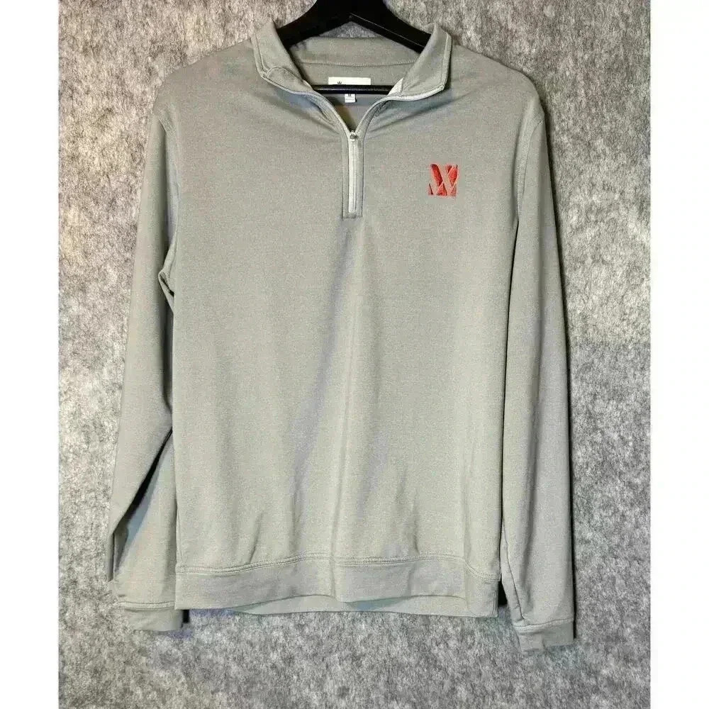 Peter Millar Gray Performance Quarter Zip EUC - Medium